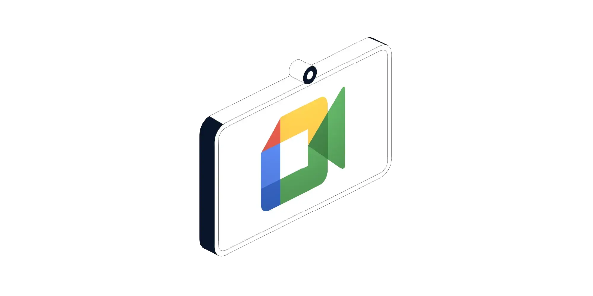Google Meet icon on a video screen